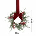 thumbnail image 3 of 11.8 Inch Small Christmas Wreath, Mini Wreaths with Snow Flocked Red Berry Bow for Door Kitchen Cabinets Window Fireplaces, Vintage Farmhouse Christmas Decor -1Pcs, 3 of 6