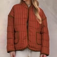 thumbnail image 7 of Women's Cropped Quilted Jacket Floral Printed Lightweight Padded Puffer Cardigan Coat Outwear 2025 Fall Winter, 7 of 7