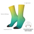 thumbnail image 4 of Vsdgher Teal To Yellow Gradient Crew Socks for Men & Women, Breathable Casual Athletic Ankle Socks, 4 of 6
