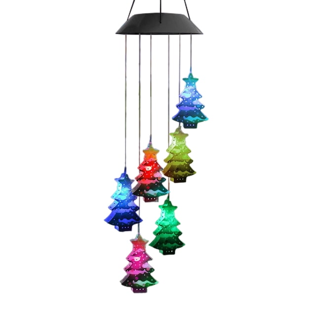 Luz Solar de carillón de viento de Navidad para exteriores, luz LED resistente al agua con energía Solar, luz que cambia de Color para Patio, jardín y hogar