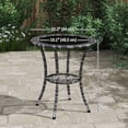 thumbnail image 2 of Round Outdoor Rattan Coffee Table with Storage | Patio Dining Table - Grey PE Wicker & Tempered Glass | 25.2" Dia x 28"H | Garden & Backyard Furniture, 2 of 7