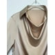 thumbnail image 4 of Blusa CORIRESHA elegante satinada con cuello vuelto para mujer, color champán, 4 of 5