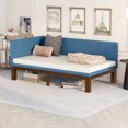 thumbnail image 2 of Upholstered DayBed Frame/Sofa Bed Frame Frame Twin Size Linen-Blue, 2 of 9