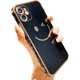 thumbnail image 1 of UBIUO Cute iPhone 11 Case Sparkle,Luxury Plating Smile Face Soft TPU case for Women Camera Lens Package Black Girly Case Compatible with iPhone 11-6.1, 1 of 4