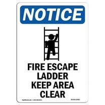 12 x 18 in. OSHA Notice Sign - Fire Escape Ladder