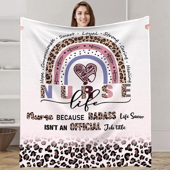 50x60 Inch Nurse Throw Blanket - Gift for Nurse Week, Appreciation, Graduation, Retirement, Thanksgiving - for RN, LPN, NP, Nursing Students & Practitioners
