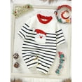 thumbnail image 4 of Cenuakty Baby Christmas Romper Striped Long Sleeve Crew Neck Santa Print Jumpsuit Newborn Playsuit, 4 of 8