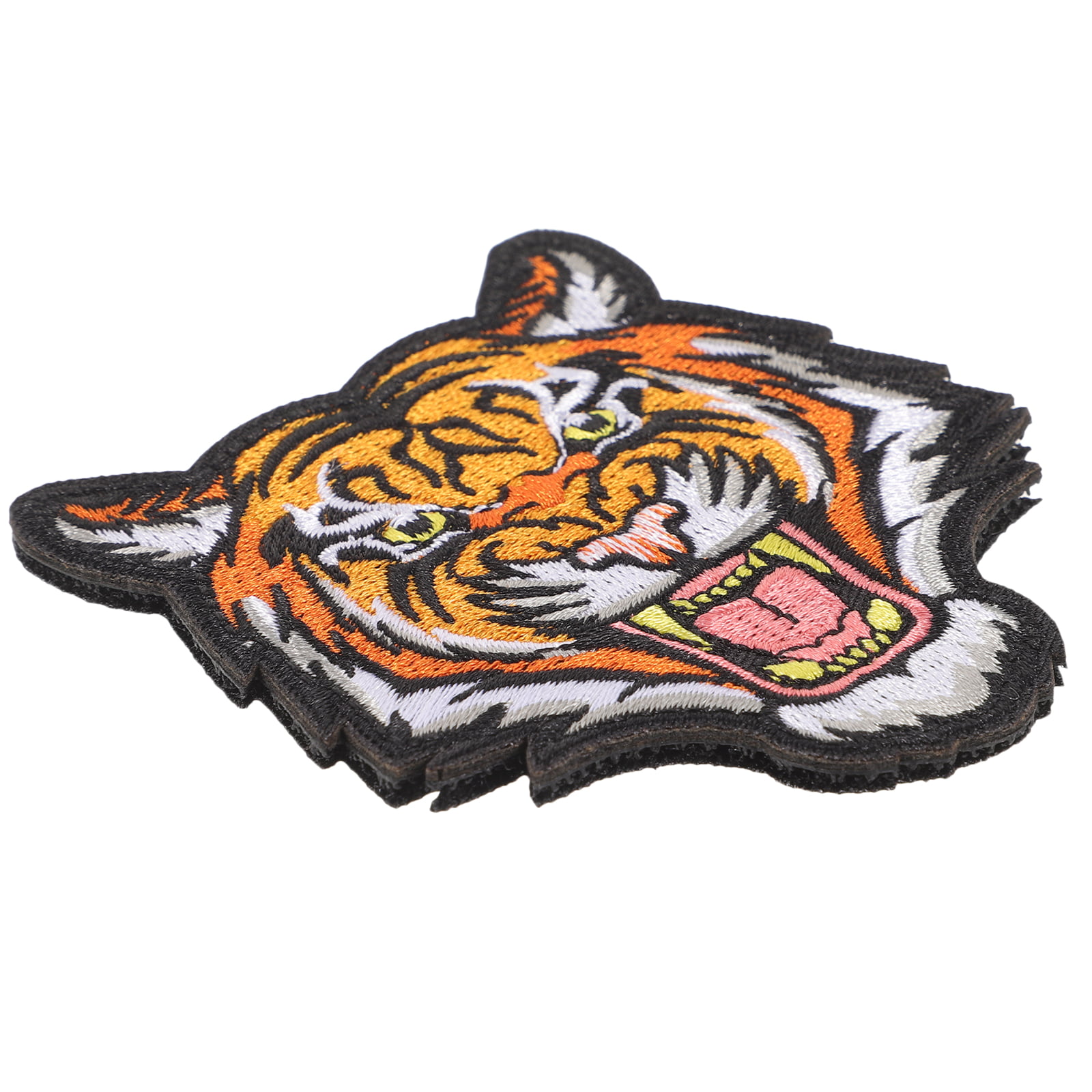 FINGERINSPIRE 2PCS Tiger Motif Beaded Applique Leopard Sew on Patches Cool  Animal Head Reversible Sequin Appliques Cloth Fabrics Patches DIY Craft