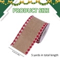 thumbnail image 3 of Clearance Under $1 Christmas Wired Ribbon, 1 Roll Burlap Plaid Holiday Ribbon, Khaki 6x457cm, DIY Bows Wreath Xmas Tree Wrapping Decor, 3 of 7