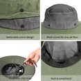 thumbnail image 4 of Summer Outdoor UV Protection Sun Hats Unisex Caps Wide Brim Removable Crown Mesh Net Adjustable Drawstring, 4 of 7