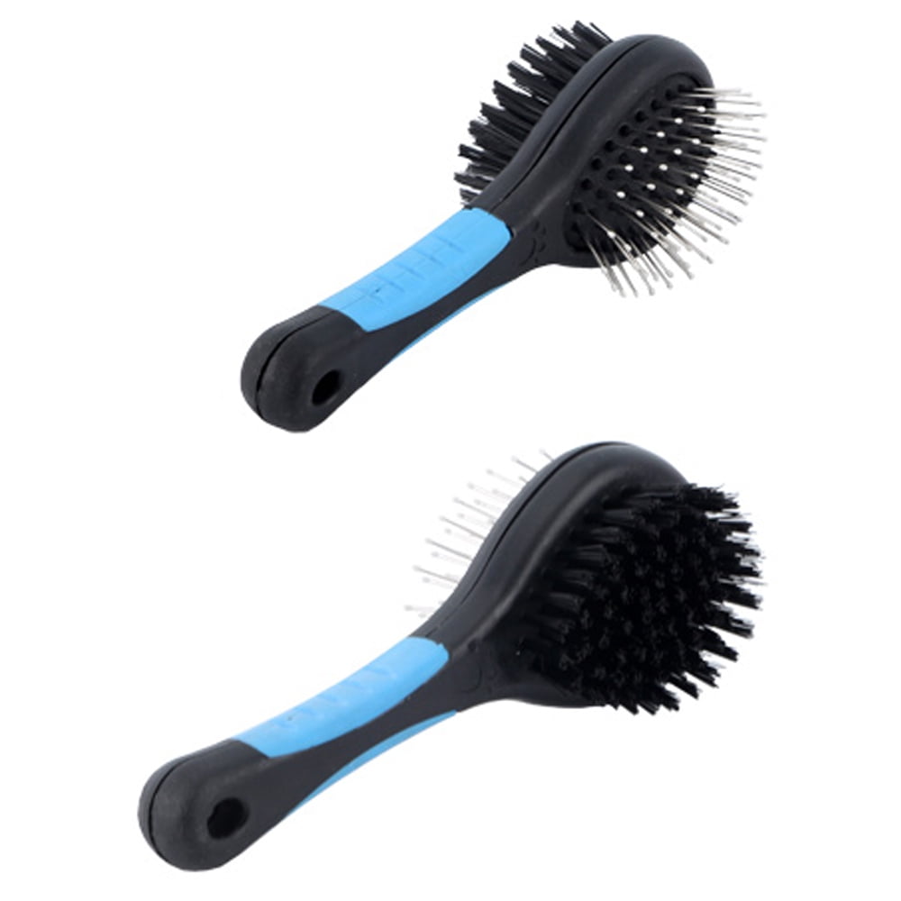 Double Sided Pet Brush Dog Cat Hair Grooming Coat Comb Fur Cleaner Pin Bristle !