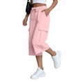 thumbnail image 5 of Noric Women's High Waist Wide Leg Capri Pants Loose Fit Casual Drawstring Multi Pockets Lounge Pants, 5 of 7