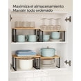 thumbnail image 4 of SONGMICS Estante para Especias, Juego de 2, Organizador de Armario, Especiero de Cocina Extensible, Negro y Natural, 4 of 5