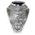 thumbnail image 3 of Mens 316 Stainless Steel Wide Band Military Veteran MC Sapphire CZ Ring - Size 9, 3 of 4