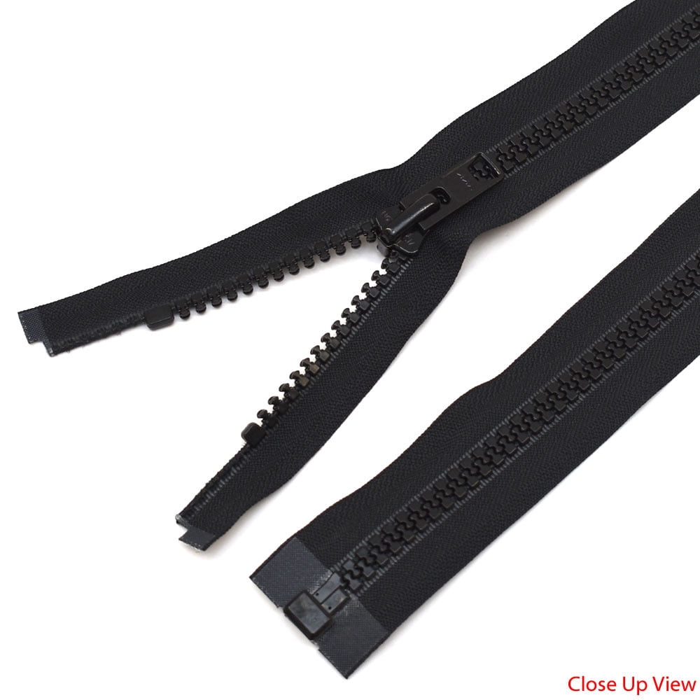 YKK Boat VISLON Zipper | No. 10 Black 80 Inch Double Pull