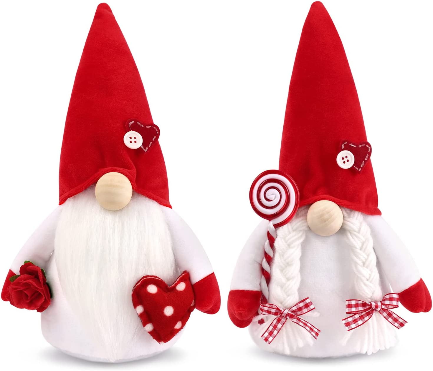2PCS Valentines Day Gnome Plush Decorations Swedish Tomte Gnomes