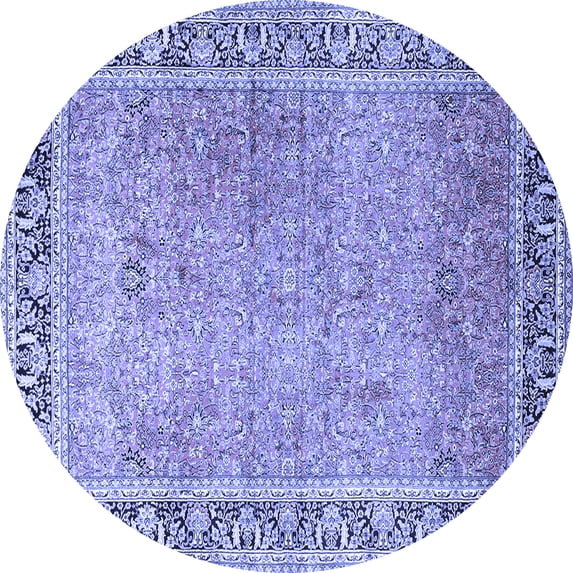 Ahgly Company Indoor Round Persian Blue Traditional Area Rugs, 5' Round