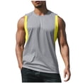 thumbnail image 3 of Sentmoon Vest and Sleeveless Crew Neck Summer Men Clothing Solid Color Muscle Loose Oversized Gym Shirts Men Vacation for Layering Under Shirts Gray XL, 3 of 8