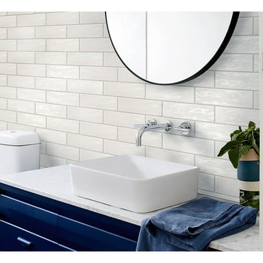 Apollo Tile   White 2.58-in. x 8-in. Polished Ceramic Subway Tile (5.38 Sq ft/case)