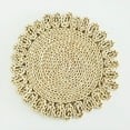 thumbnail image 3 of Round Woven Rattan Straw Flower Shaped Charger Plate Table Mat Placemats for Wedding Party 38cm 1, 3 of 5