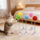 thumbnail image 3 of 2 juguetes de resorte para gatos con ventosa, pelota de peluche de resorte, juguete interactivo con pompón esponjoso para gatos de interior, ejercicio de salto., 3 of 8