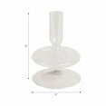 thumbnail image 4 of Decorative Glass Candle Holder for Taper Candles - Modern Candlestick Holder with Disc and Sphere Design for Table Decor - Pair with Gold Centerpieces for Tables and Living Room Display - 5", Clear, 4 of 10