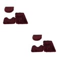 thumbnail image 1 of Juego de 3 alfombras de baño Billuyoard absorción rápida color Vino rojo, 1 of 6
