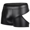 thumbnail image 1 of Hombres Sexy Tanga Lencería de cuero sintético Calzoncillos Ropa interior Boxer Shorts Calzoncillos String, 1 of 2