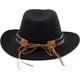 thumbnail image 5 of Sombrero de vaquero deformable unisex, sombrero de vaquera occidental, sombrero de vaquero para el interior del país, sombrero Fedora de ganadero con banda trenzada y calavera de toro, 5 of 7
