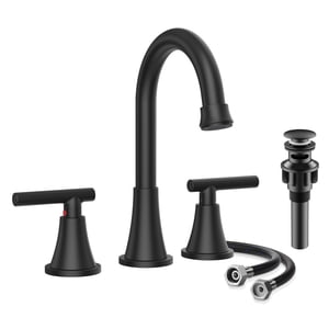 KINGTACK 8-Inch Matte Black Bathroom Sink Faucet
