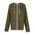 thumbnail image 5 of iHPH7 Zip Up Hoodie Athletic Jacket Women Lightweight Hoodies for Women's Activewear Light Jackets for Women Plain Hoodies for Women Going Out Jackets for Women Dark Green 5XL, 5 of 6