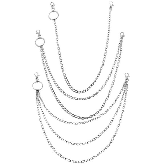 FUEENIRVA 3Pcs Buckle Type Chain for Pants Assorted Color Fashionable Jeans Accessory