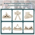 thumbnail image 4 of Play Couch Sofa for Kids Medium Size, Modular Kids Play Couch, Kids Couch Building Fort for Playroom, Children Convertible Foam Cushion for Boys and Girls (Square Armrest, Beige), 4 of 16