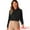 Solid Black, variant on DARING DIVA Women's Color Block Button Down Work Shirt L Solid Wine Red