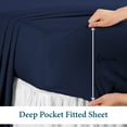 thumbnail image 3 of Hotel Brand 1000 Thread Count 6-Piece Extra Deep Pocket Super Soft Sheet Set Fit Upto 22 Inches Deep Pocket, Solid Pattern, 100% Egyptian Cotton @ 'hotellinen' (California King, Navy Blue), 3 of 6