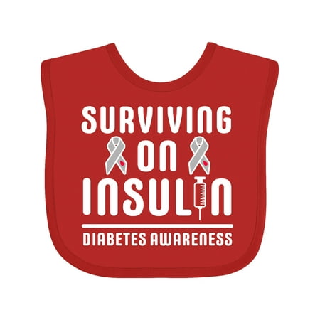 

Inktastic Surviving on Insulin Diabetes Awareness Gift Baby Boy or Baby Girl Bib