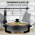 thumbnail image 6 of OVENTE Electric Skillet and Frying Pan, 12" Round Cooker with Nonstick Coating, Black SK11112B, 6 of 9