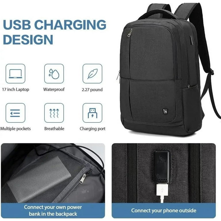 OIWAS 17 Inch Laptop Backpack With USB Charging Men s Backpacks Large Capacity Business Daypack Bookbag For Women Teenage Travel Walmart