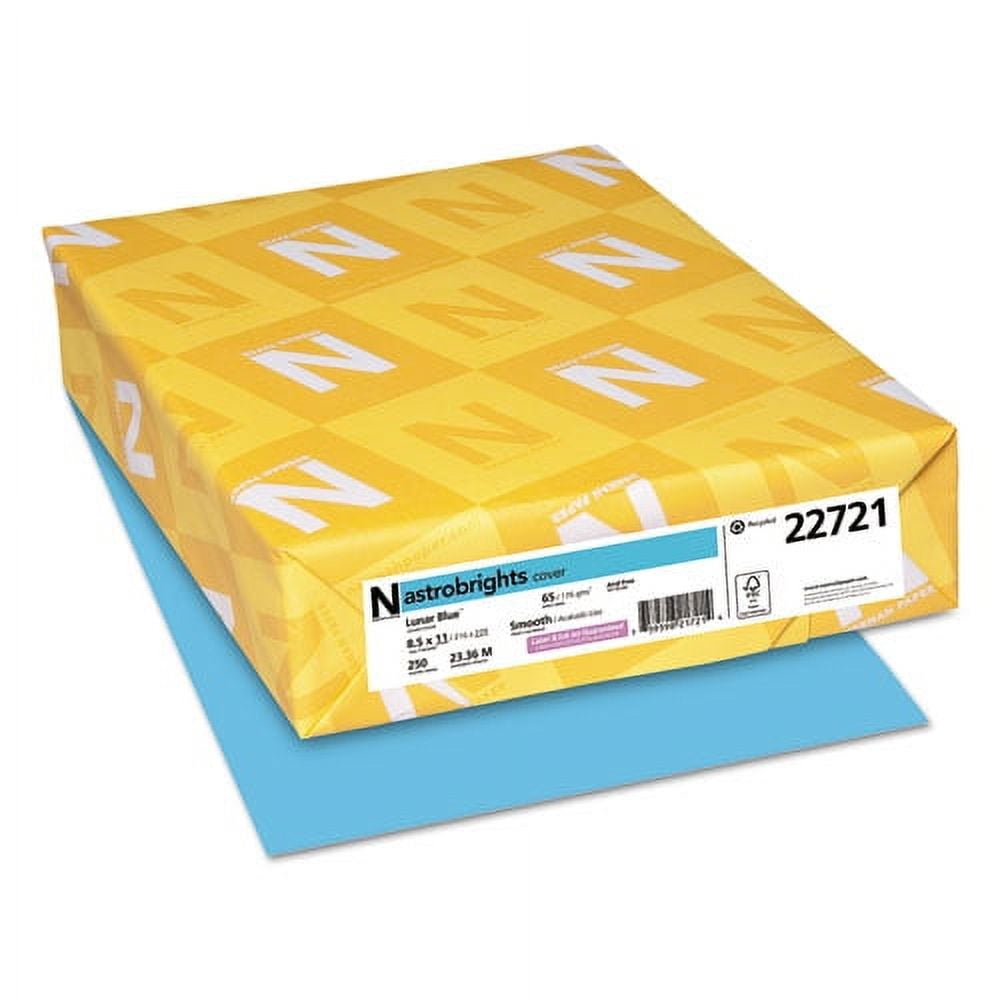 Color Cardstock, 65 Lb, 8.5 X 11, Lunar Blue, 250/pack | Bundle of 5
