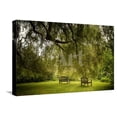 thumbnail image 1 of Rural Scene with Garden Benches under a Large Willow Tree, Stretched Canvas Wall Art by Jody Miller Sold by Art.Com, 1 of 5