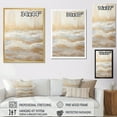 thumbnail image 4 of Designart "Contemporary Beige And Gold River Scenery V" Coastal Ocean Floater Framed Wall Art Prints, 4 of 5