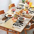 thumbnail image 2 of Black Boho Geometric and Plant Pattern Summer Placemats Table Placemats Set Of 4-Linen Kitchen Washable Placemats Table Mats 11.8"x17.7"Non-Slip Heat Resistant, 2 of 6