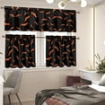 thumbnail image 2 of Halloween Bat Kitchen Curtains and Valances 3 Piece Set,Valance Curtains for Kitchen Windows Halloween Kitchen Curtains Tiers and Valances for Cafe Living Room Window Decoration, 2 of 6