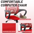thumbnail image 4 of CL.HPAHKL Mesh Office Chair with Wheels, Adjustable Ergonomic Computer Desk Chair with Lumbar Support & Armrest, Comfortable Swivel Rolling Chair for Home Office Work Study, 2 Pack, Red, 4 of 7