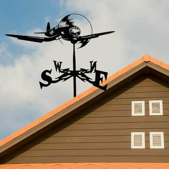 pitrice Weather Vane Yard Wind Vane metal weathervane Farm Direction Indicator Kit Bracket Weathervane Tools iron Plane