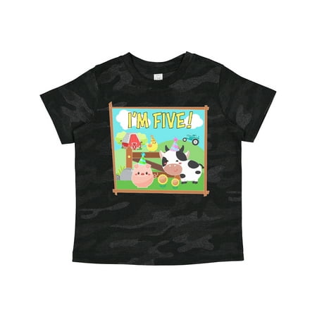 

Inktastic I m Five! Farm Animals Wearing Birthday Party Hats Gift Toddler Boy or Toddler Girl T-Shirt