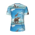 thumbnail image 5 of Wukai Elephant Giraffe Print Men's Short-Sleeved Mesh T-Shirt,Quick-Dry Short Sleeve Workout T-Shirt-4X-Large, 5 of 8