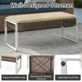 thumbnail image 6 of YYAo Garden Benches, Outdoor Bench,43 Inch Patio Rectangle Ottoman Pack of 2 with Metal Legs and Seat Cushion-Beige, 6 of 11