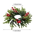 thumbnail image 3 of Christmas Candle Ring Garland with Red Berries & Eucalyptus | Winter Holiday Table Centerpiece | Hanging Decor for Kitchen Cabinet & Mantel | 1 Piece, 3 of 9
