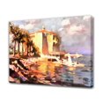 thumbnail image 1 of Póster de lienzo con paisaje costero, decoración de dormitorio, paisaje deportivo, decoración de oficina, regalo, estilo marco, 20 x 30 cm, 1 of 8
